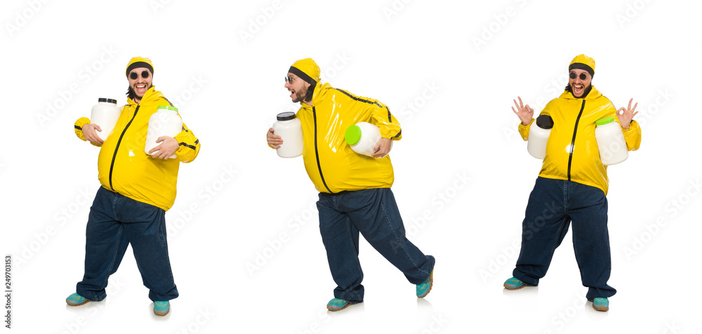 Overweight man isolated on the white Overweight man isolated on the white