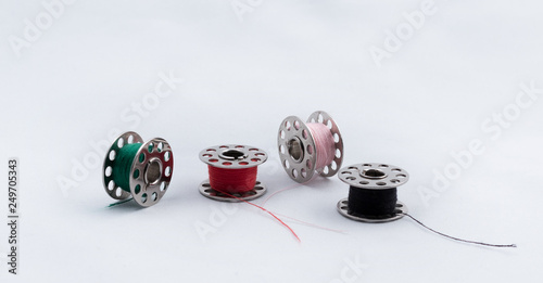 Sewing Bobbins with Thread