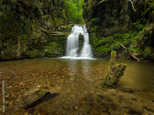 Panorama of Resov waterfall, Jeseniky photo