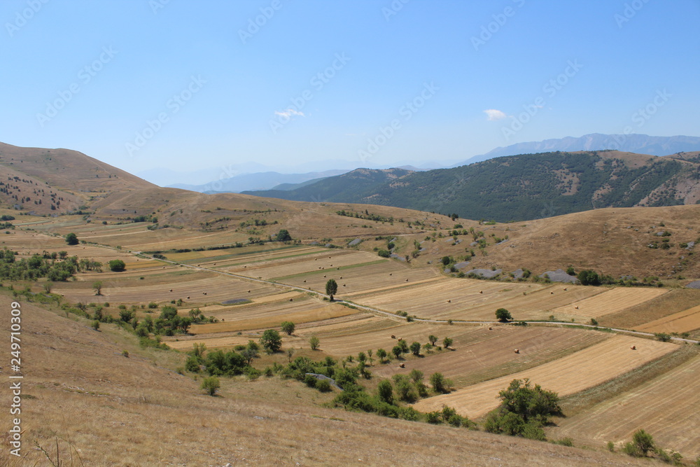 Landscape view of Abruzzo Mountains in summer