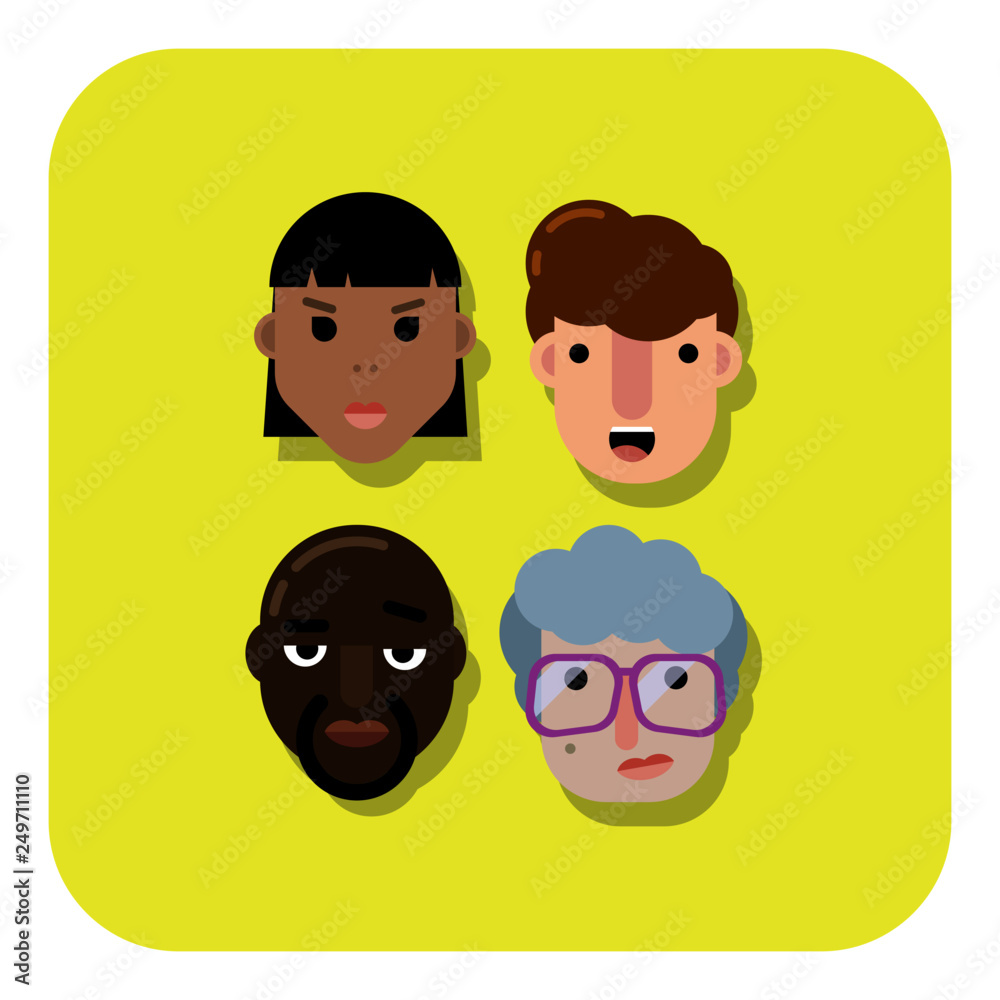 Fototapeta premium Flat design faces