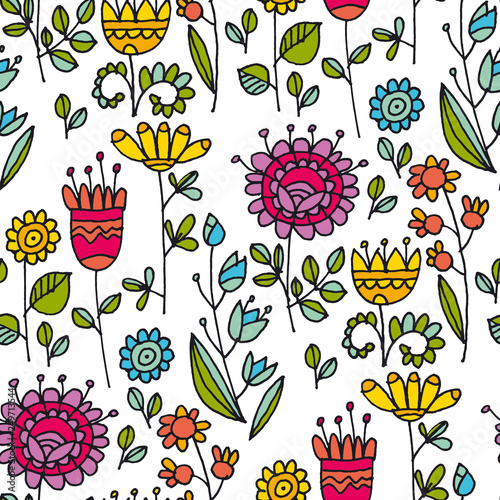 Abstract flowers hand drawn...