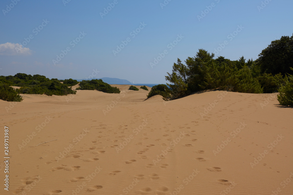 dunes next to the Korission Lake, on Corfu (Greece, Ionian Islands) dunes next to the Korission Lake, on Corfu (Greece, Ionian Islands)