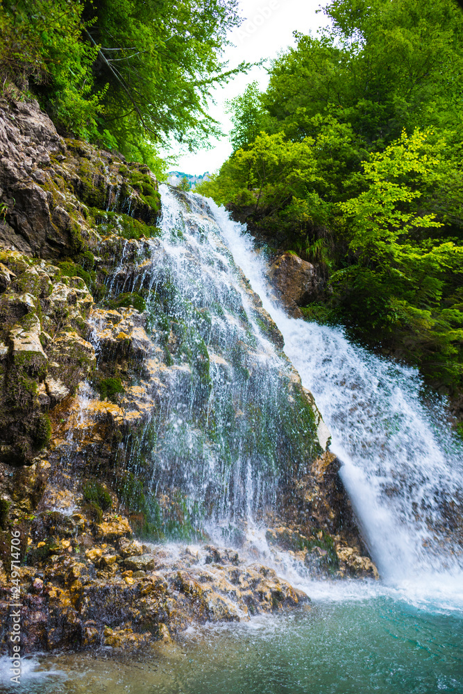Obraz premium Wild Urlatoarea waterfall , Bucegi Mountains, romania
