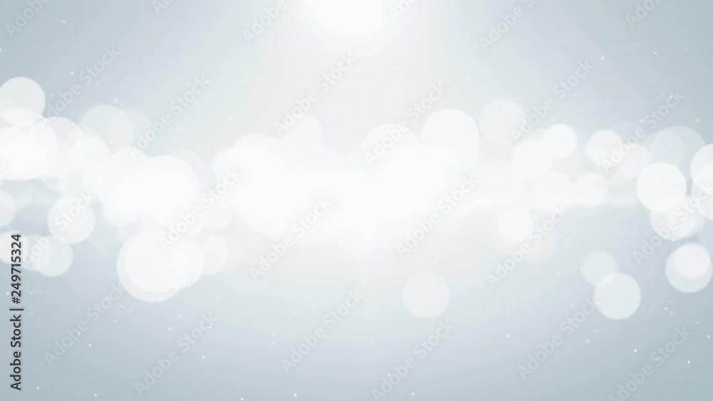 Abstract soft slow motion white particles animation. Seamless loop