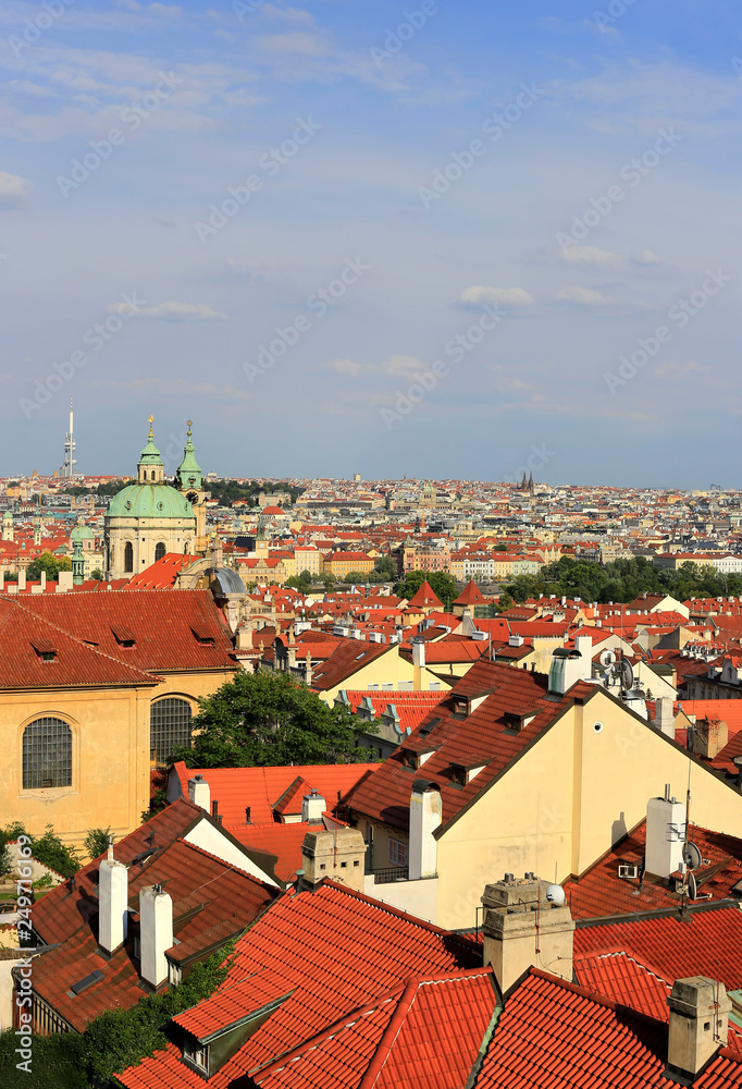 Beautiful aerial view of old Prague