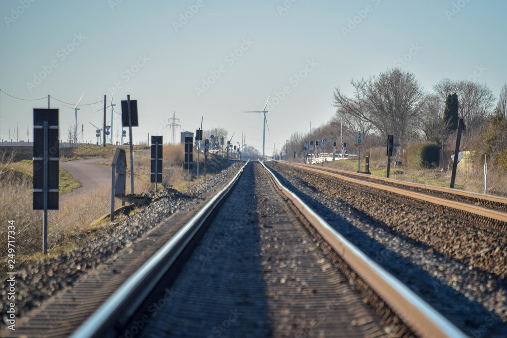 Eisenbahnschienen, Schienen, Bahn, Zug, Weg, Strecke, Signale