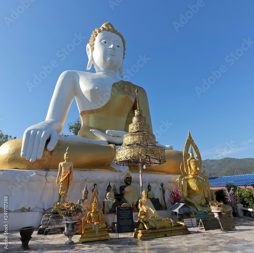 A Buddha Collection  Wat Phra That Doi Kham Temple  Chiang Mai  Thailand