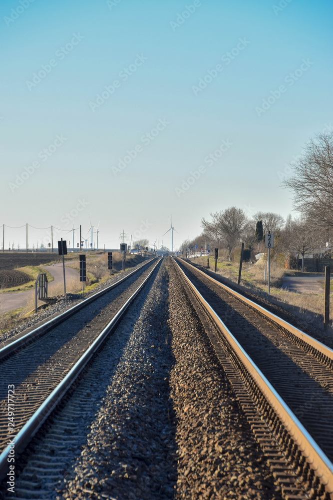 Eisenbahnschienen, Schienen, Bahn, Zug, Weg, Strecke