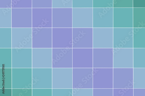 Teal and Purple Square Design on a Colorful Rainbow Background
