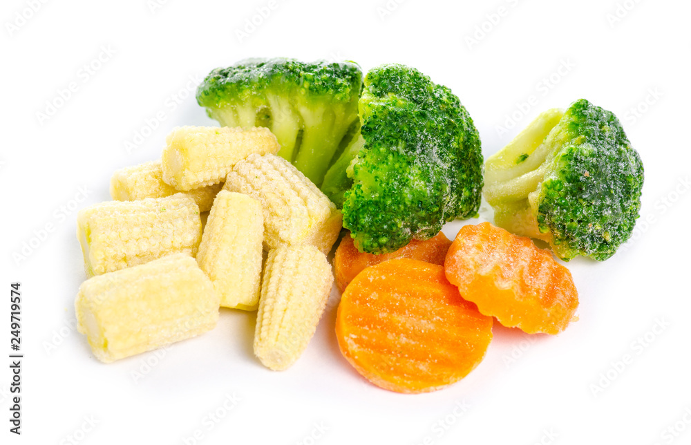 Frozen vegetables organic on white background isolation Frozen vegetables organic on white background isolation