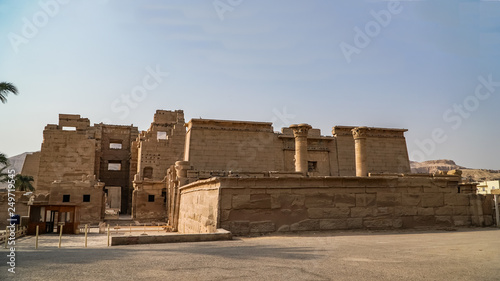 Temple of Medinet Habu. Egypt, Luxor. The Mortuary Temple of Ramesses III at Medinet Habu is an important New Kingdom period structure in the West Bank of Luxor in Egypt. photo