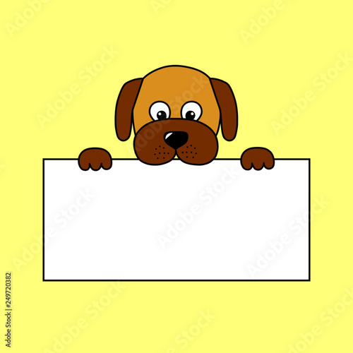Perro con cartel