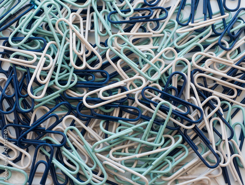 Pastel color paper clips.