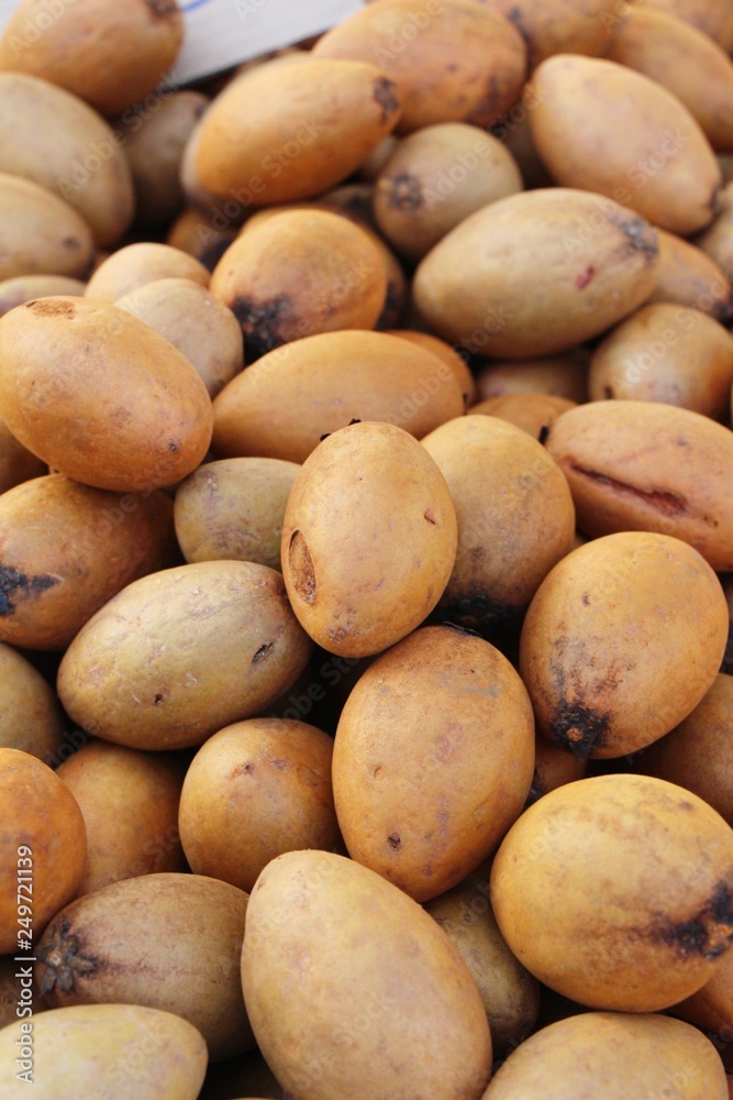 Sapodilla fruit is delicious at street food Sapodilla fruit is delicious at street food