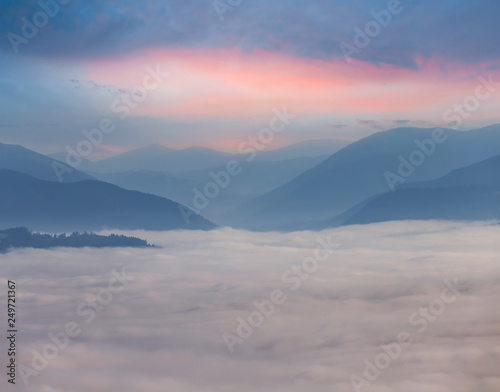 dramatic mountain landscape at the early morning © Yuriy Kulik