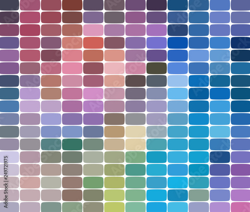 Mosaic pattern background. Bright colorful tiles with white gaps texture.