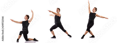 Young dancer isolated on the white