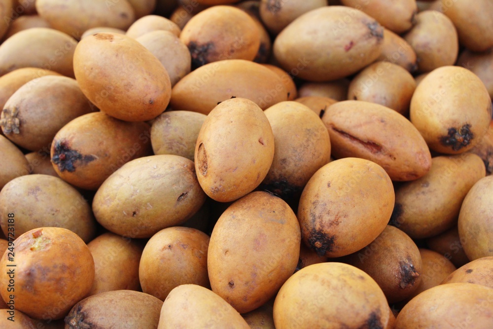 Sapodilla fruit is delicious at street food Sapodilla fruit is delicious at street food