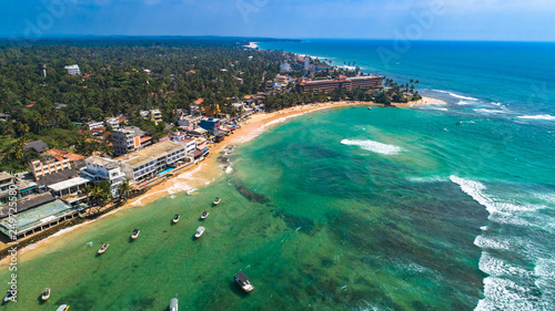 Fototapeta Naklejka Na Ścianę i Meble -  Aerial. Hikkaduwa beach. Sri Lanka.