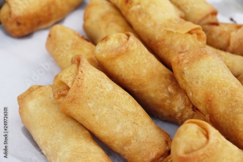 fried spring rolls traditional for appetizer food