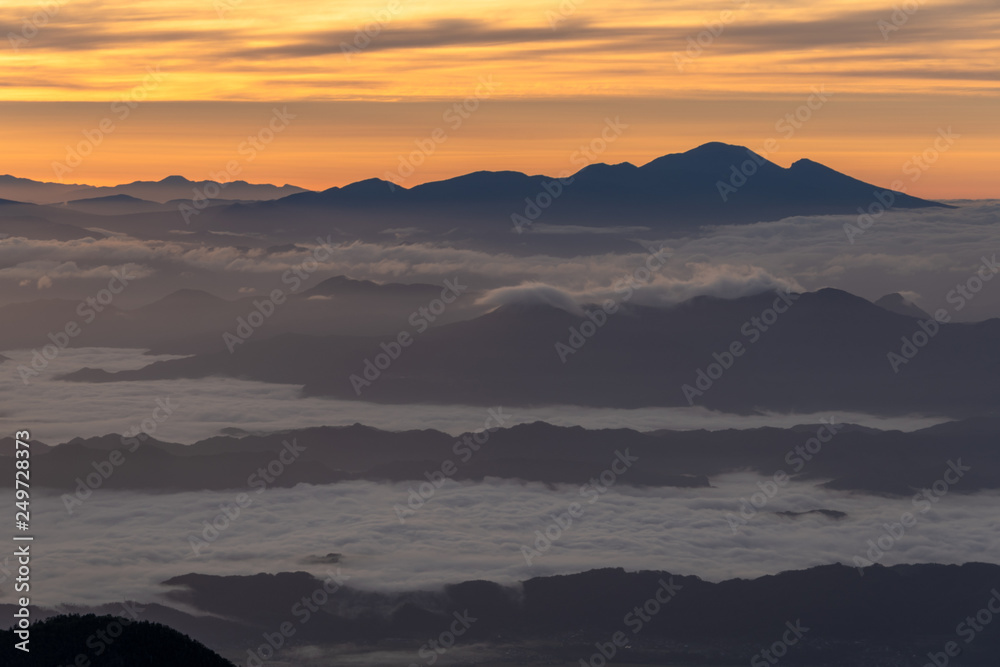 Sunrise Mt Tsubakuro with clouds