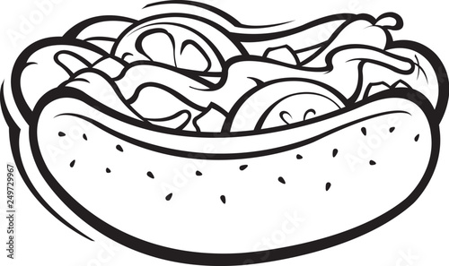 Chicago style hot dog