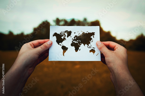 Принти на полотні climate change global issue