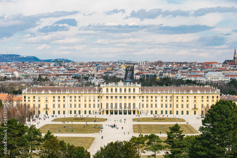 Palace in Vienna on the background of the city