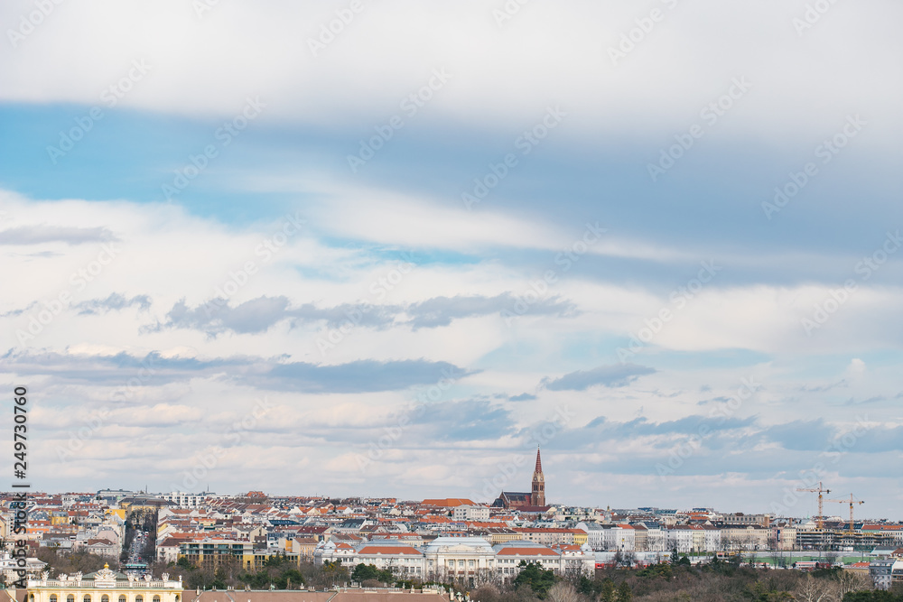 European houses with red roofs on top