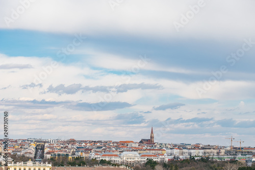 European houses with red roofs on top