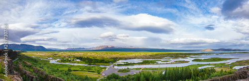 Thingvellir national park panorama Golden Circle Tourist Route Iceland Scandinavia