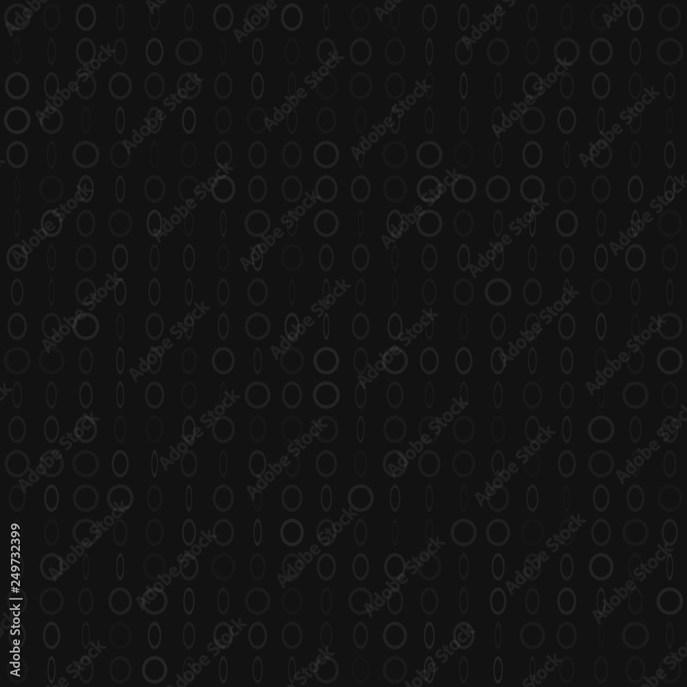 Abstract seamless pattern of small rings or pixels in various sizes in black colors