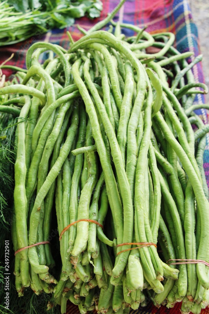 Long bean for cooking at street food