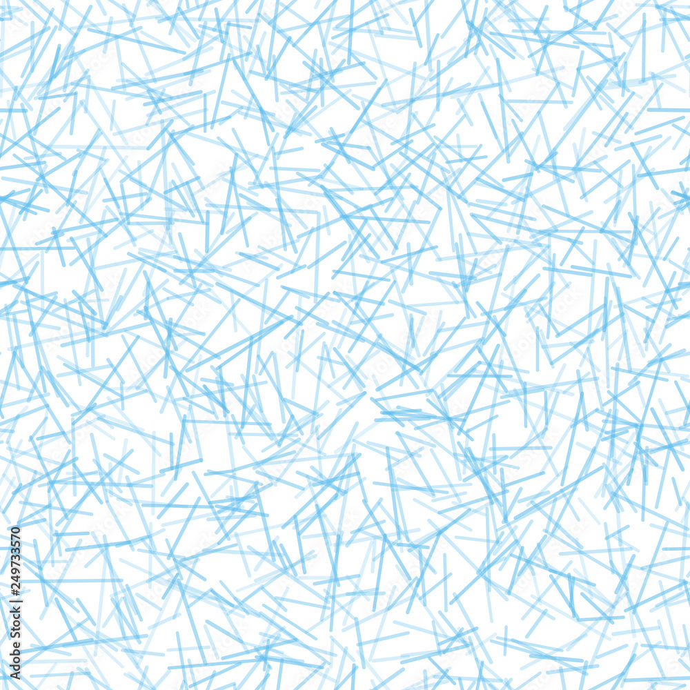 Abstract seamless pattern of randomly arranged lines in light blue colors