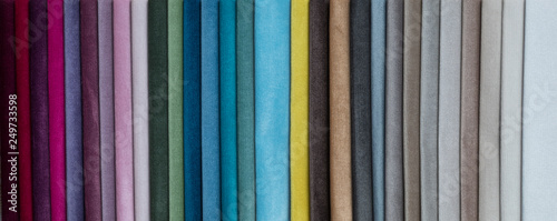 Foto set of colored furniture fabrics