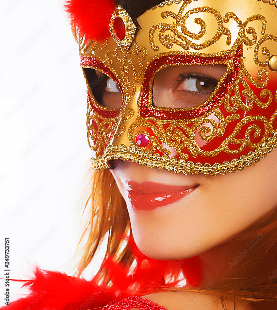 beautiful woman with mask