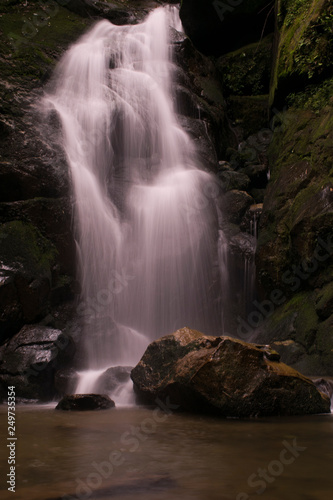 long exposure waterfall in forest