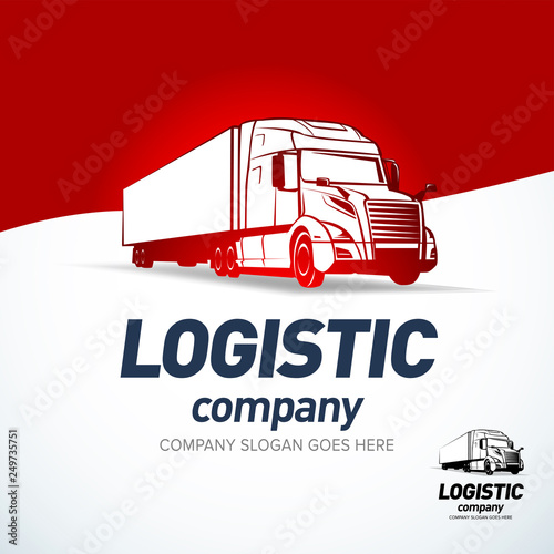 Truck logo template. Logistic truck logo. Isolated vector illustration.