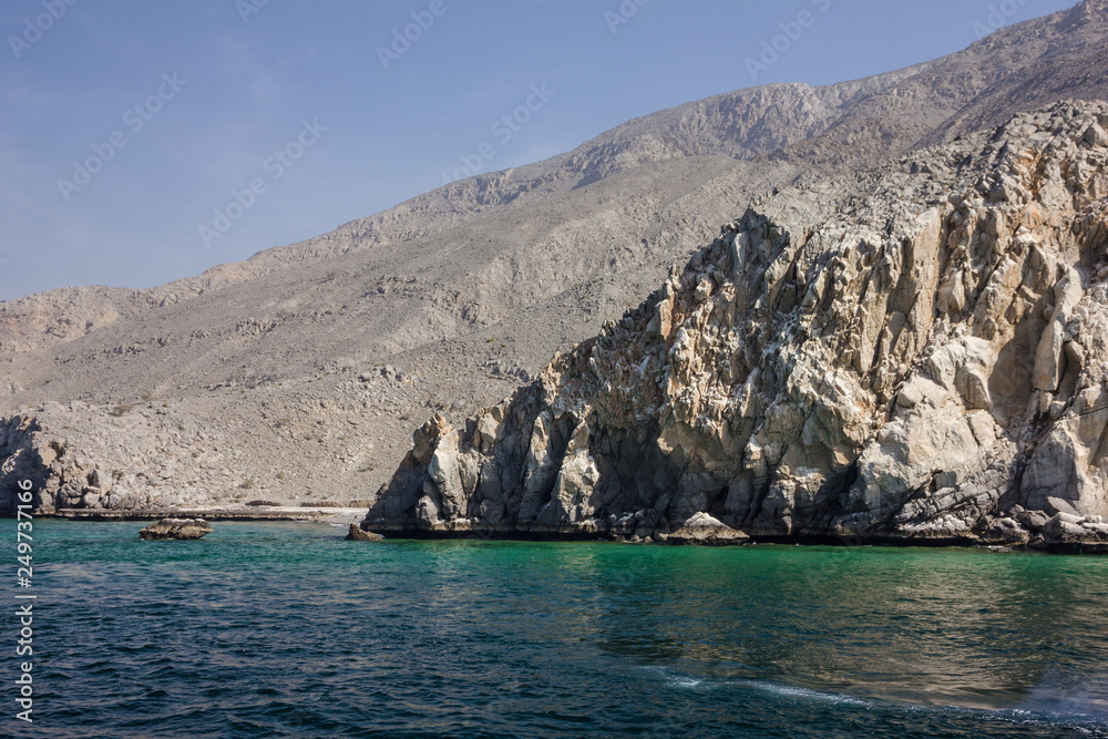 Fjords in Oman, Khasab sea view, Musandam peninsula.