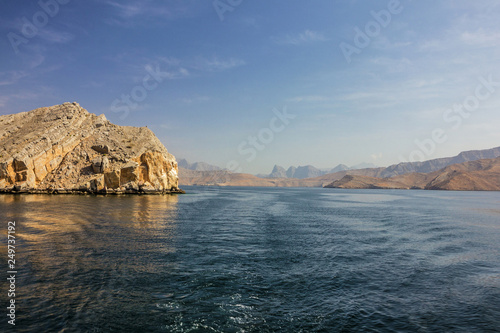 Oman sea view  mountain fjords  Khasab.