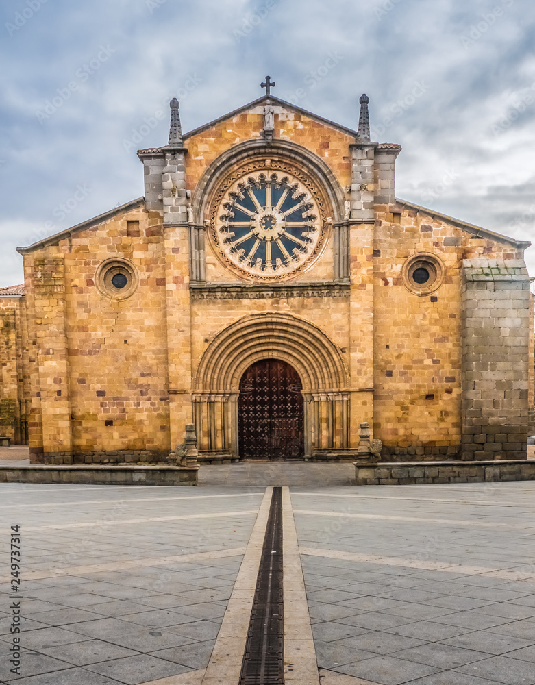 Saint Peter Church (Iglesia de San Pedro), Avila, Castile-Leon, Spain. A 12th century romanesque church located outside the town walls in the Plaza de Mercado Grande near the Alcazar gate