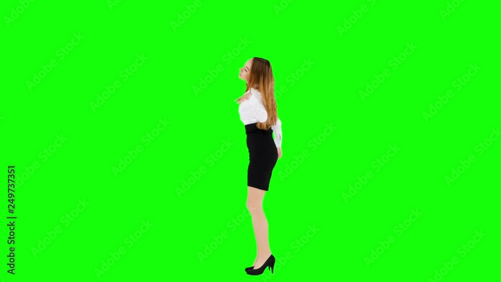 Corporate Female Dancing Green Screen Corporate Female Dancing Green Screen