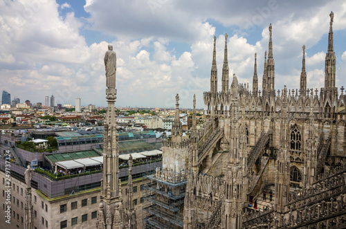 Milan, Italy: Cathedral church Milano Duomo city view. © Travel Faery