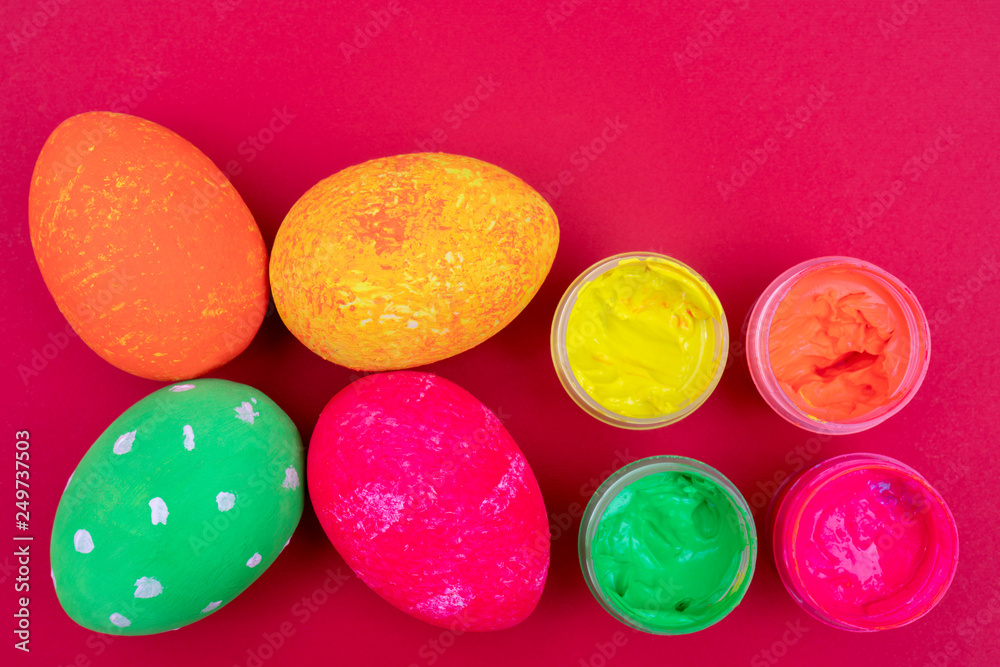 Multi-colored Easter eggs.