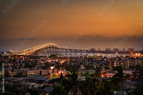 CORONADO BRIDGE PANO, SUNSET