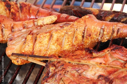 Grilled pork tail delicious at street food