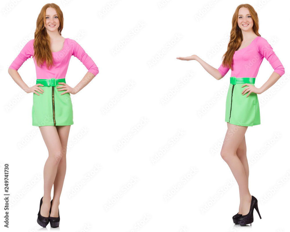 Beautiful woman in green skirt Beautiful woman in green skirt