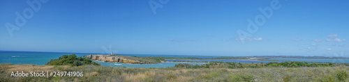 Nice view of a turquoise sea of the Caribbean. One of the most beautiful places in Puerto Rico - Los Morrillos  Cabo Rojo  Puerto Rico.