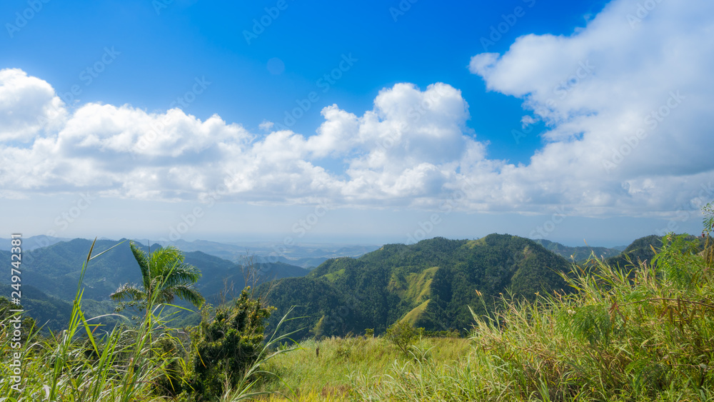 View from Ruta panoramica (Cordillera central) road in Puerto Rico. USA.  this road is little used by tourists but allows to leave the tourist  circuit and offers great views. Stock-Foto | Adobe